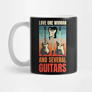 Love Several Guitars Funny Guitar Gift Mug